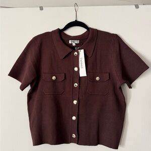 Vigoss Rich Brown Knit Top